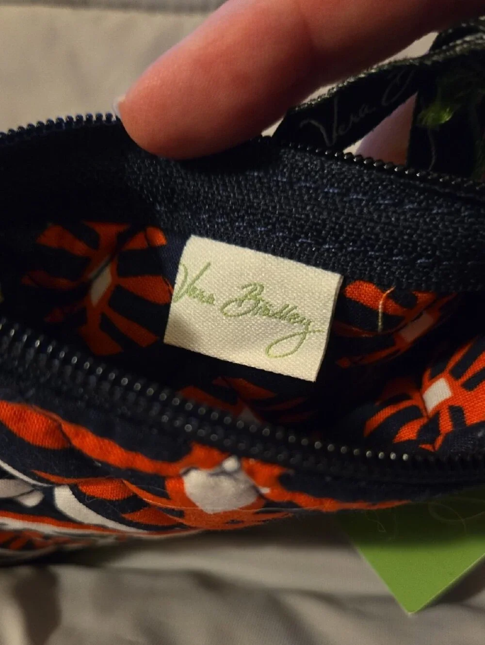 Vera Bradley Quilted Zip Pouch - Navy, Red, Lime 4x5 NWT